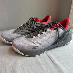 Under Armour Steph Curry 3 Basketball Shoes Red Grey White SZ 12 - Good Cond.
